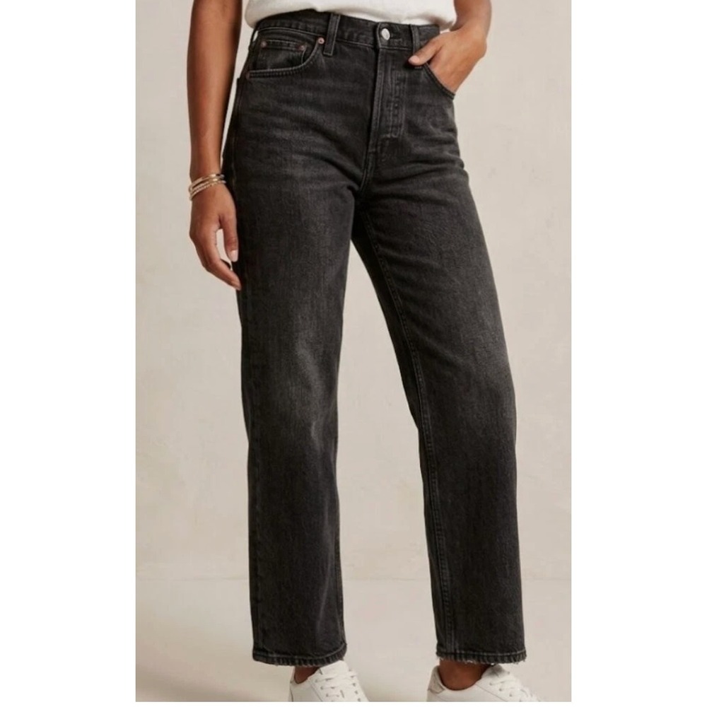Abercrombie & Fitch The Ankle Straight Ultra High Rise Jeans Womens 24/00 Gray
